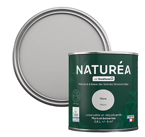 Peinture murs et boiseries Naturéa par GoodHome givre velours 0.5L