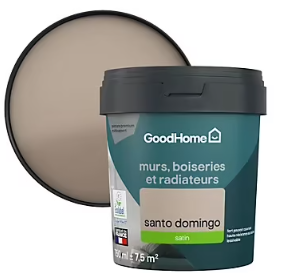 Peinture intérieure couleur murs, boiseries et radiateurs GoodHome satin santo domingo beige 750ml
