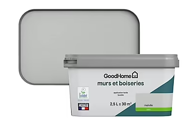 Peinture intérieure couleur Murs et boiseries GoodHome Melville gris satin 2,5L