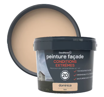 Peinture extérieure façade conditions extrêmes GoodHome beige Dominica 10L