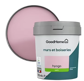 Peinture murs et boiseries GoodHome rose Hyogo satin 0,75L