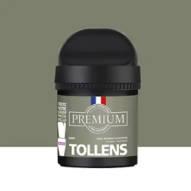 Peinture Tollens premium murs, boiseries et radiateurs vert kaki velours 50ml