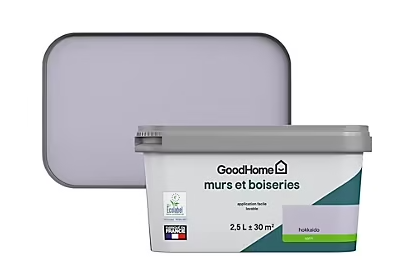 Peinture intérieure couleur GoodHome Hokkaido violet satin 2,5L