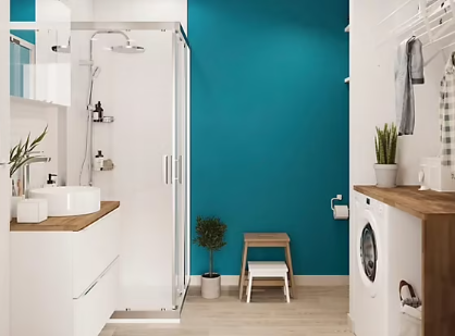 Peinture cuisine et salle de bains GoodHome bleu Marseille satin 750ml