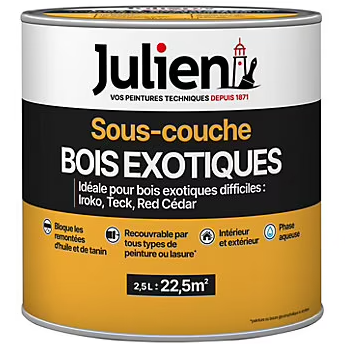 Sous-couche bois exotique gras, résineux et tanniques J8 Julien satin incolore 2,5L