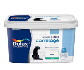 Peinture de rénovation pour support spécifique Simple & Deco Carrelage Dulux Valentine satin blanc 2L