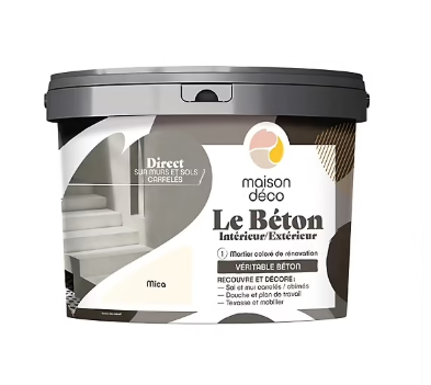 Enduit décoratif Le béton intérieur, extérieur Maison déco blanc mica 5kg