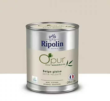 Peinture intérieure multisupport Ripolin O'pur beige glaise satin velouté 2L