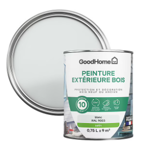 Peinture extérieure bois GoodHome blanc satin 0.75L