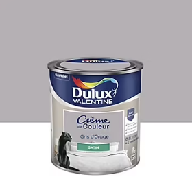 Peinture Crème de Couleur Dulux Valentine satin gris d'orage 0,5L