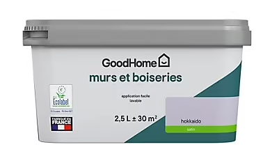 Peinture intérieure couleur GoodHome Hokkaido violet satin 2,5L