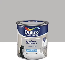 Peinture Crème de Couleur Dulux Valentine mat béton gris 0,5L