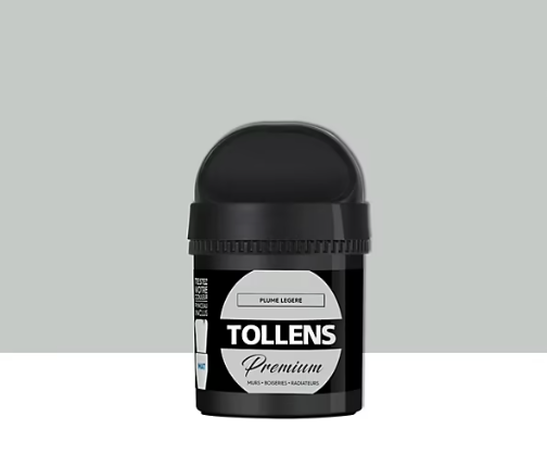 Testeur peinture Tollens premium murs, boiseries et radiateurs plume légère mat 50ml