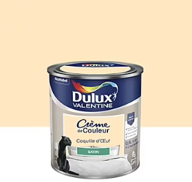Peinture Crème de Couleur Dulux Valentine satin coquille d'oeuf 0,5L