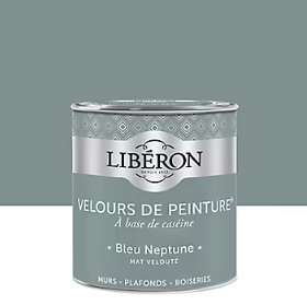 Peinture murs, plafonds et boiseries Velours de peinture bleu neptune Libéron 0,5L