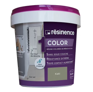 Résine colorée de rénovation multisupports Résinence Color vert kaki 250ml