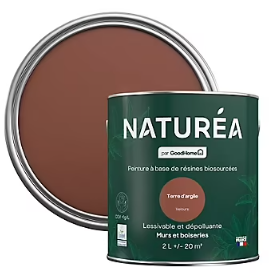 Peinture murs et boiseries Naturéa par GoodHome terre d'argile velours 2L
