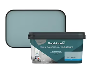 Peinture intérieure couleur murs, boiseries et radiateurs GoodHome mat lourmarin bleu 2.5L