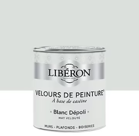 Peinture multisupport murs, plafonds et boiseries Velours de peinture gris blanc dépoli Libéron 0,5L