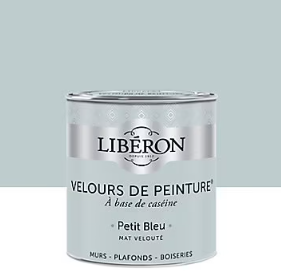 Peinture murs, plafonds et boiseries Velours de peinture petit bleu Libéron 0,5L