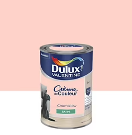 Peinture couleur murs, boiseries et radiateurs Crème de couleur Dulux Valentine chamallow satin 1,25L