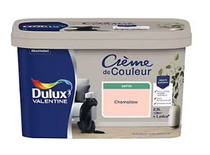 Peinture intérieure couleur Crème De Couleur Dulux Valentine satin rose Chamallow 2.5L