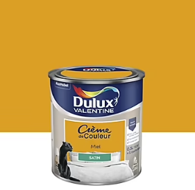 Peinture Crème de Couleur Dulux Valentine satin miel 0,5L