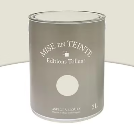 Peinture murs et boiseries Tollens Mise en teinte lin mat velours 3L