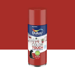 Peinture aérosol Color Touch multi supports Dulux Valentine brillant rouge feu 400ml