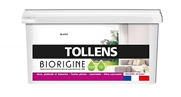 Peinture murs et plafonds Biorigine Tollens velours blanc 2L