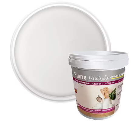 Enduit pierre minérale Résinence blanc 4kg
