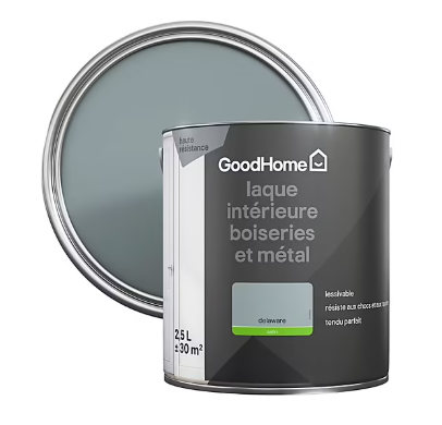 Peinture métal et bois GoodHome satin gris Delaware 2,5L