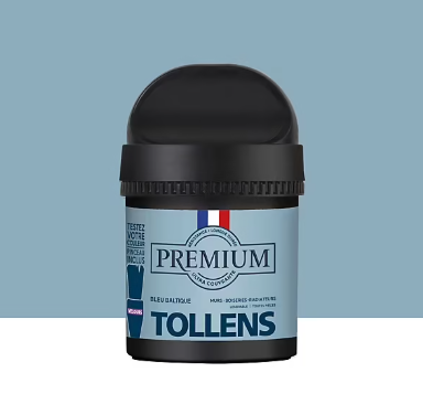 Peinture Tollens premium murs, boiseries et radiateurs bleu baltique velours 50ml