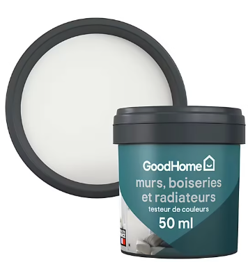 Testeur peinture intérieure couleur GoodHome satin alberta blanc 50ml