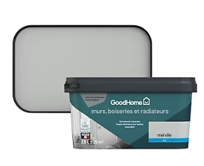 Peinture intérieure couleur murs, boiseries et radiateurs GoodHome mat melville gris 2.5L