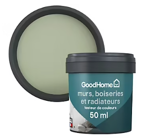 Testeur peinture résistante murs, boiseries et métal GoodHome vert Limerick mat 50ml