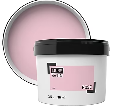 Peinture murale couleur rose satin 2,5L