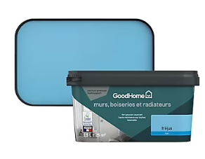 Peinture intérieure couleur murs, boiseries et radiateurs GoodHome Fréjus mat bleu 2,5L
