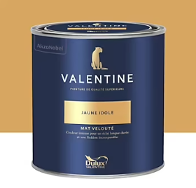 Peinture Valentine murs et boiseries Dulux Valentine jaune idole velouté mat 0,5L