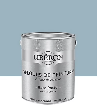 Peinture multisupport murs, plafonds et boiseries Velours de peinture bleu horizon Libéron 2,5L