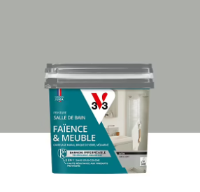 Peinture de rénovation faïence et meuble de salle de bain V33 gris loft satin 750ml