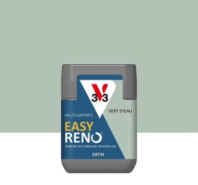 Testeur peinture de rénovation multi-supports V33 Easy vert d'eau satin 75ml