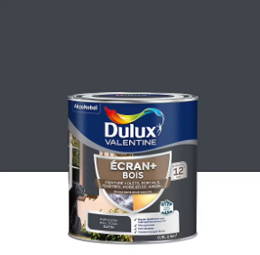 Peinture extérieure Ecran+ bois Dulux Valentine satin gris anthracite 500 ml