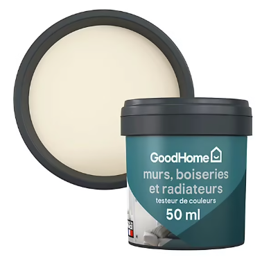 Testeur peinture intérieure couleur GoodHome satin toronto blanc 50ml