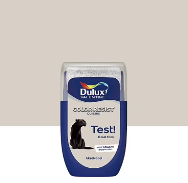 Testeur de peinture Color Resist cuisine Dulux Valentine mat galet clair 30ml