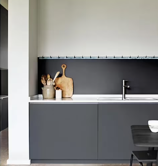 Peinture haute résistance Crème de couleur cuisine et bain Dulux Valentine gris anthracite satin 2L