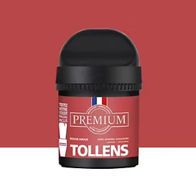 Peinture Tollens premium murs, boiseries et radiateurs rouge amour velours 50ml