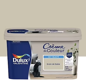 Peinture Crème De Couleur Dulux Valentine mat grain de sable 2,5L