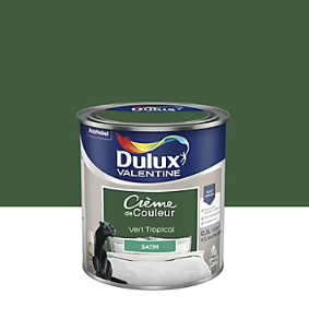 Peinture Crème de Couleur Dulux Valentine satin vert Tropical 0,5L