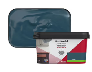 Peinture de rénovation GoodHome multi-supports satin bleu Antibes 2L
